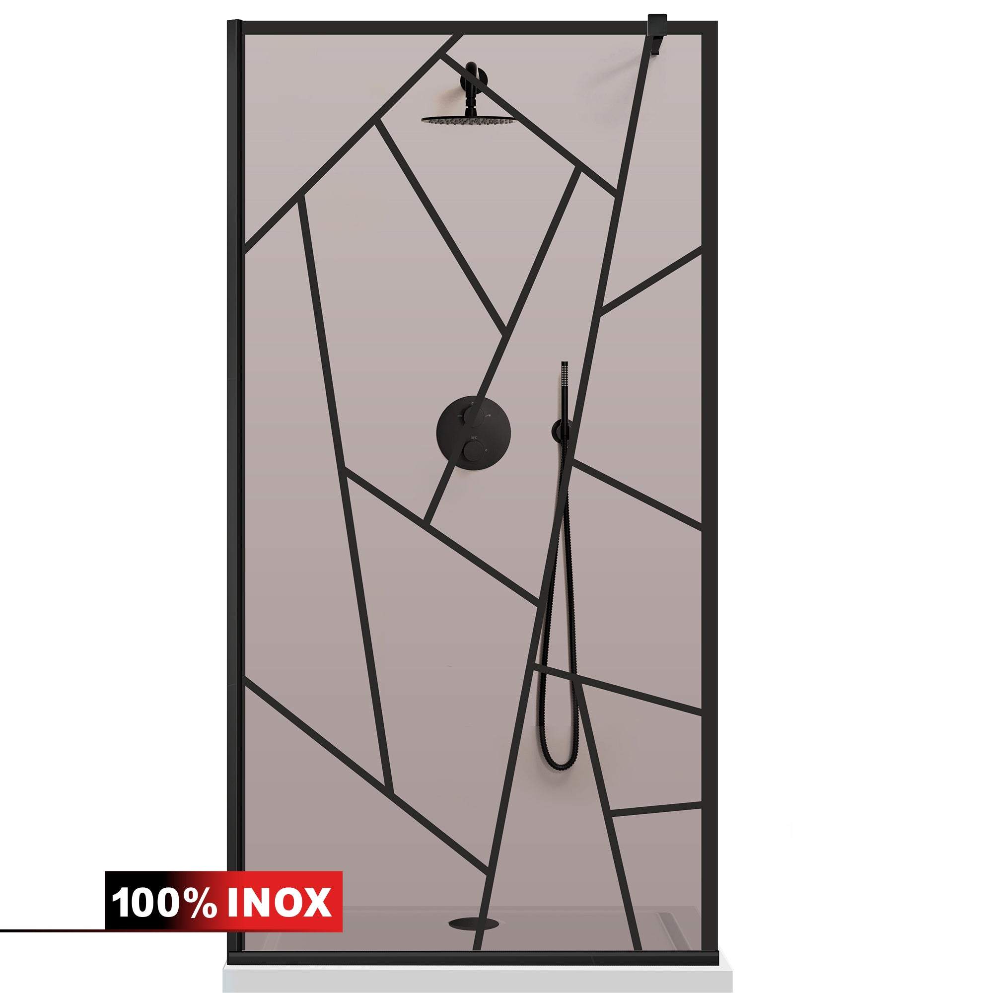 Paravan dus Walk-in, Perete dus Negru, #Bronz #Bronz