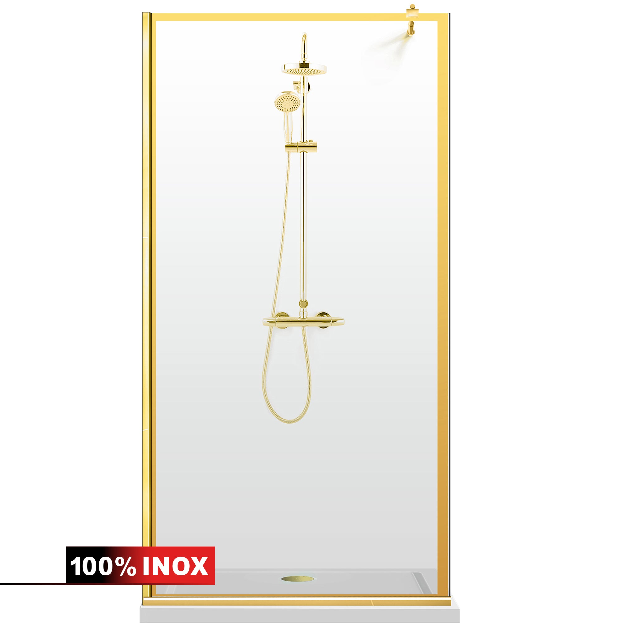 Zuhanyfal Walk-in, fekete zuhanyfal, #Átlátszó #Víztiszta