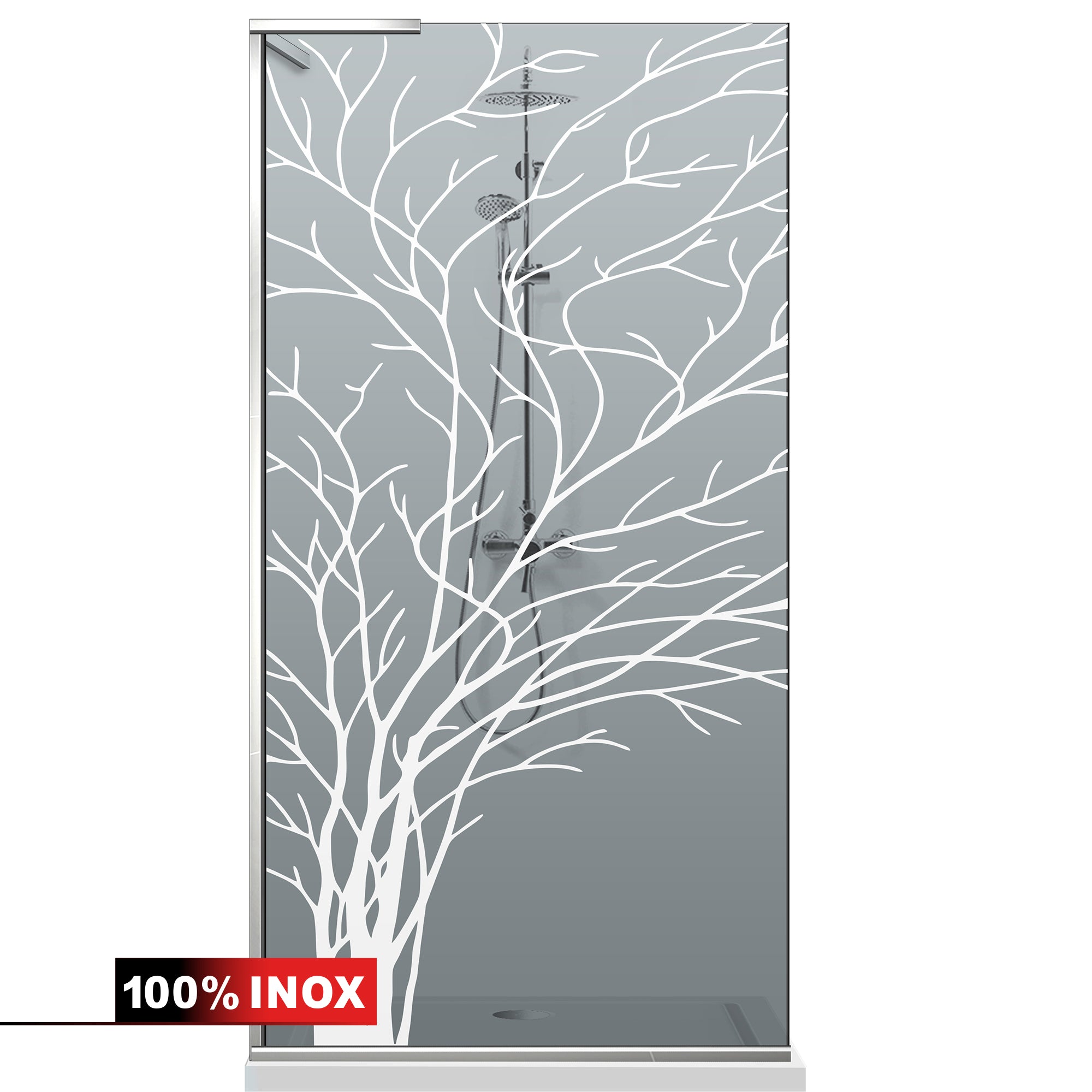 Zuhanyfal Walk-in, Zuhanyfal Rozsdamentes acél, #Szürke #Szürke