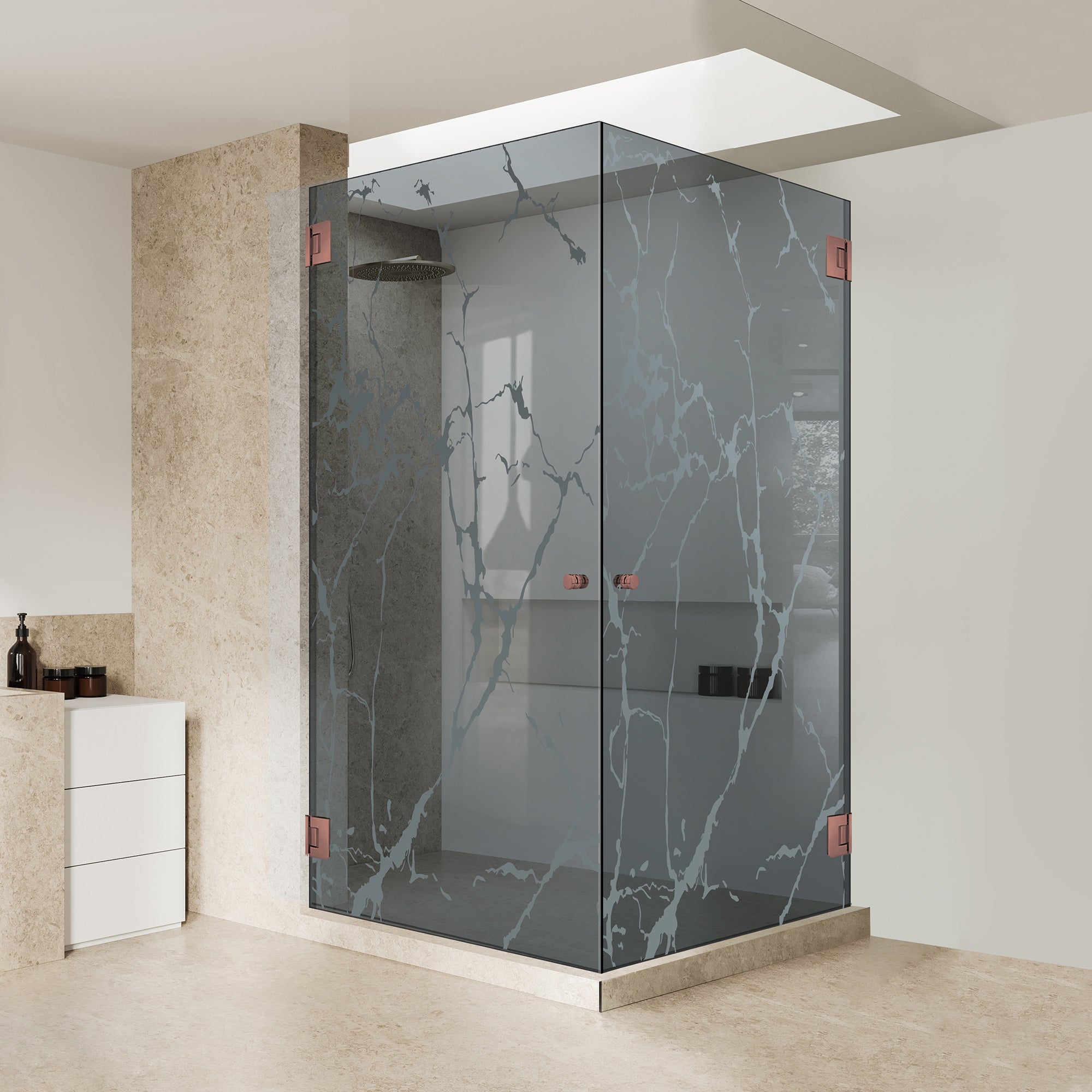 Zuhanykabin nyílóajtóval #Szürke