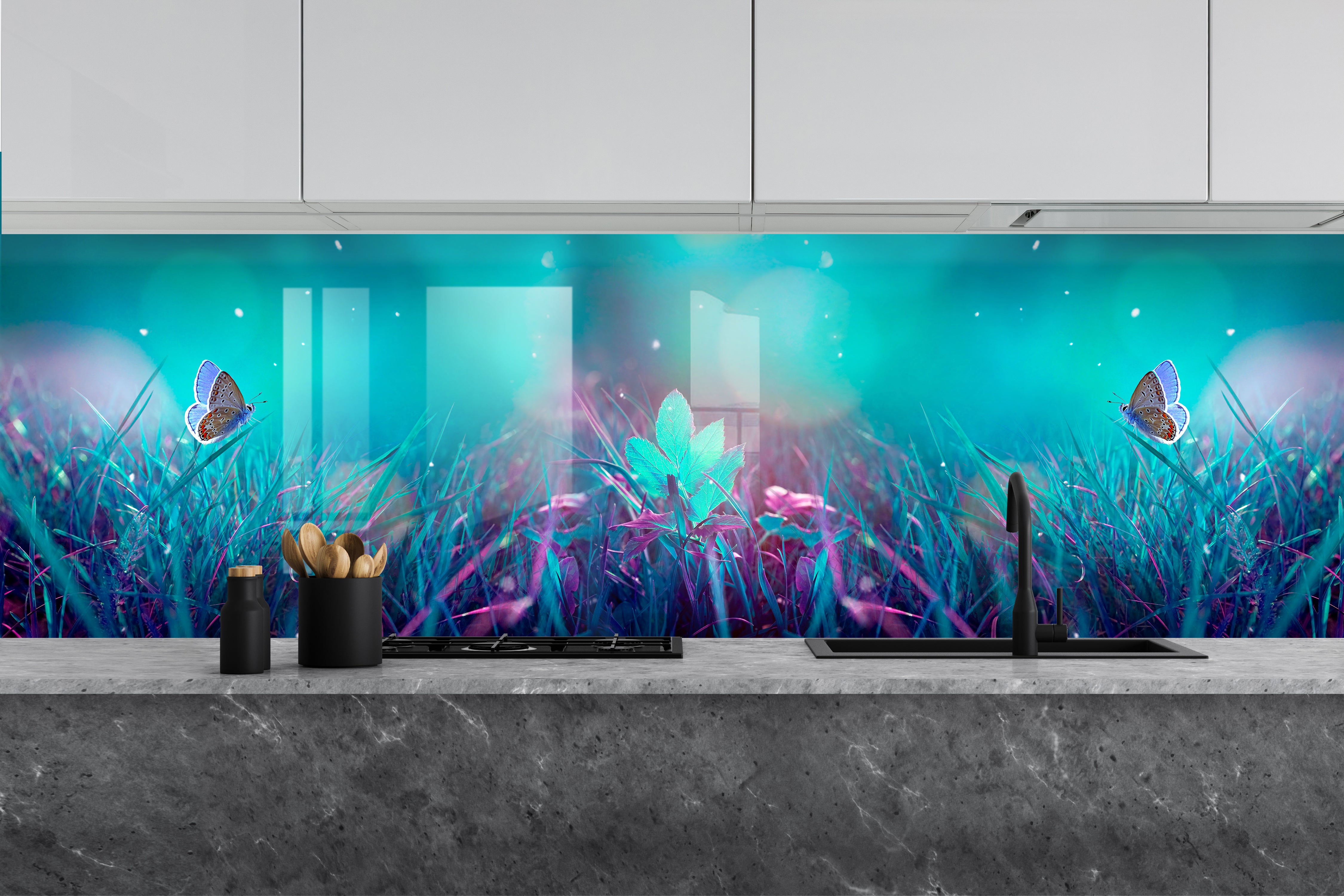 Festett üveg konyhai burkolat #647
