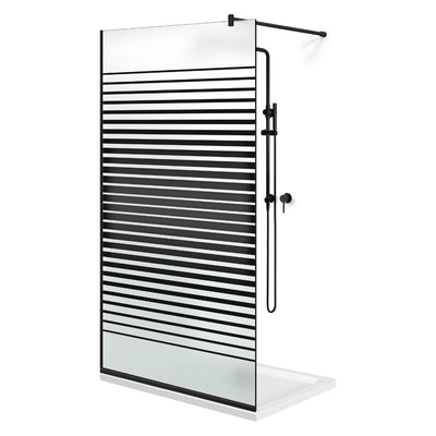 Zuhanyfal Walk-in, fekete zuhanyfal, #Matt #Matt