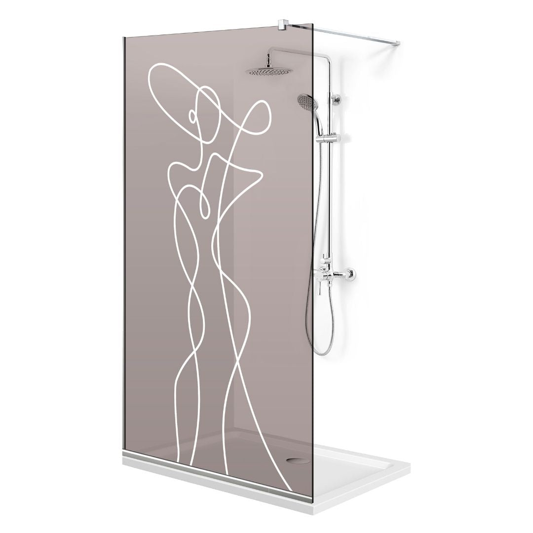 Paravan dus Walk-in, Perete dus  Inox, #Bronz #Bronz