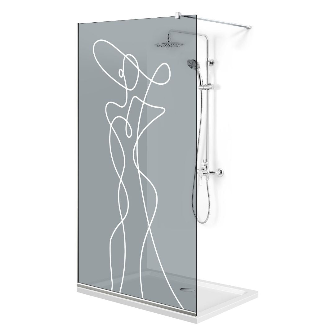 Paravan dus Walk-in, Perete dus  Inox, #Gri #Szürke