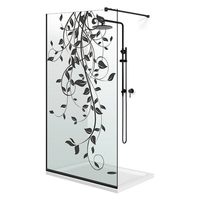 Zuhanyfal Walk-in, fekete zuhanyfal, #Átlátszó #Víztiszta