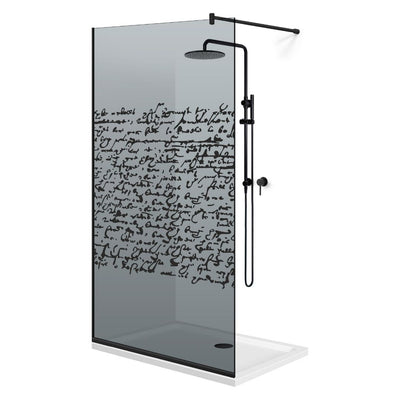 Zuhanyfal Walk-in, fekete zuhanyfal, #Szürke #Szürke