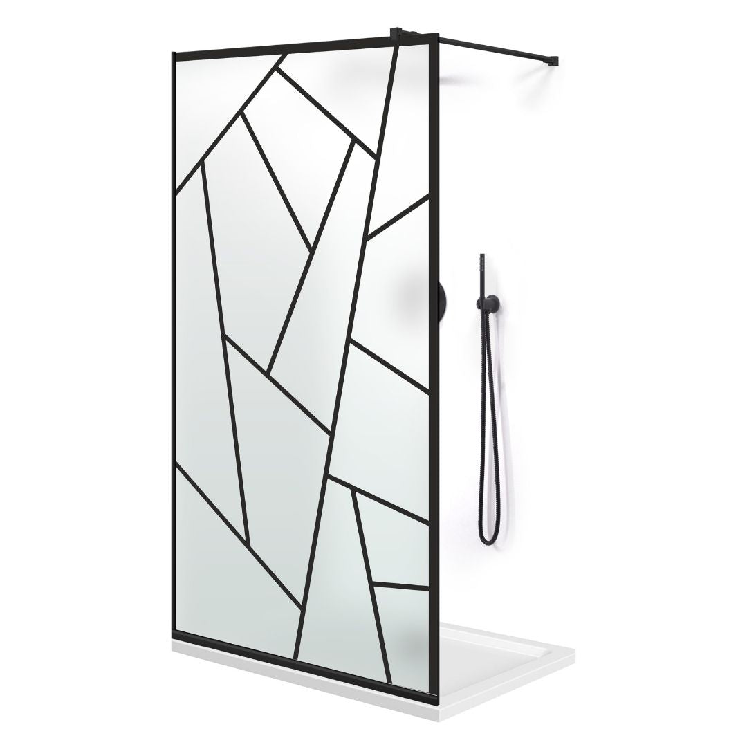 Paravan dus Walk-in, Perete dus  Negru, #Mat #Matt