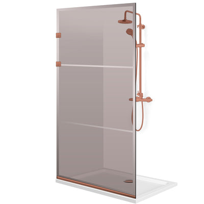 Zuhanyfal Walk-in, Zuhanyfal Rozsdamentes acél, réz #Bronz