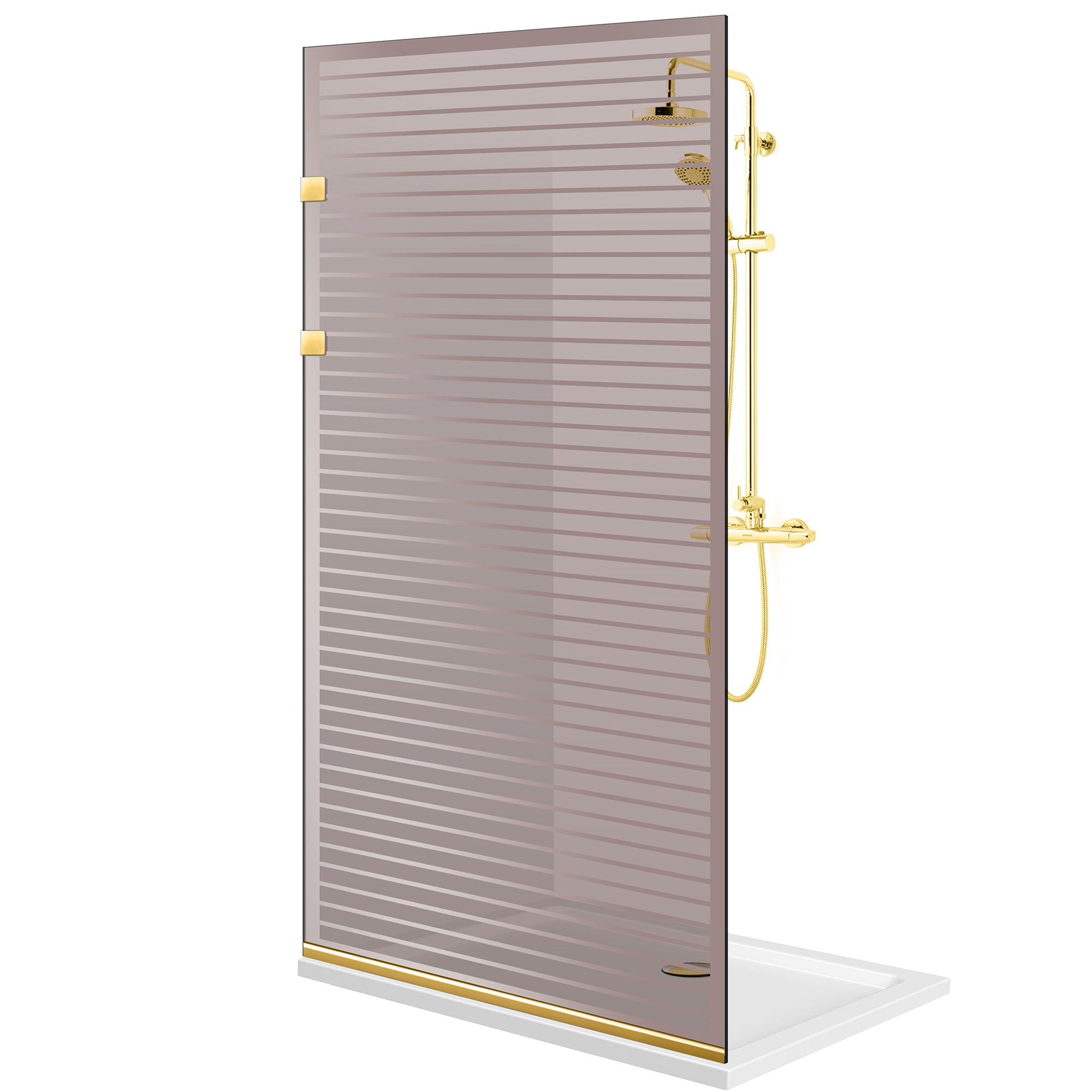 Zuhanyfal Walk-in, Zuhanyfal Rozsdamentes acél, arany #Bronz