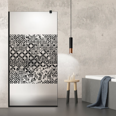 Zuhanyfal Walk-in, fekete zuhanyfal, #Matt #Matt