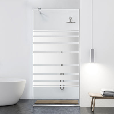 Zuhanyfal Walk-in, fekete zuhanyfal, #Átlátszó #Víztiszta