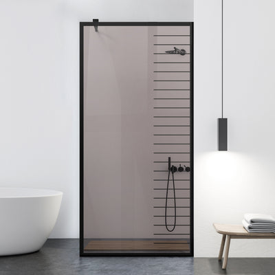 Zuhanyfal Walk-in, fekete zuhanyfal, #Bronz #Bronz