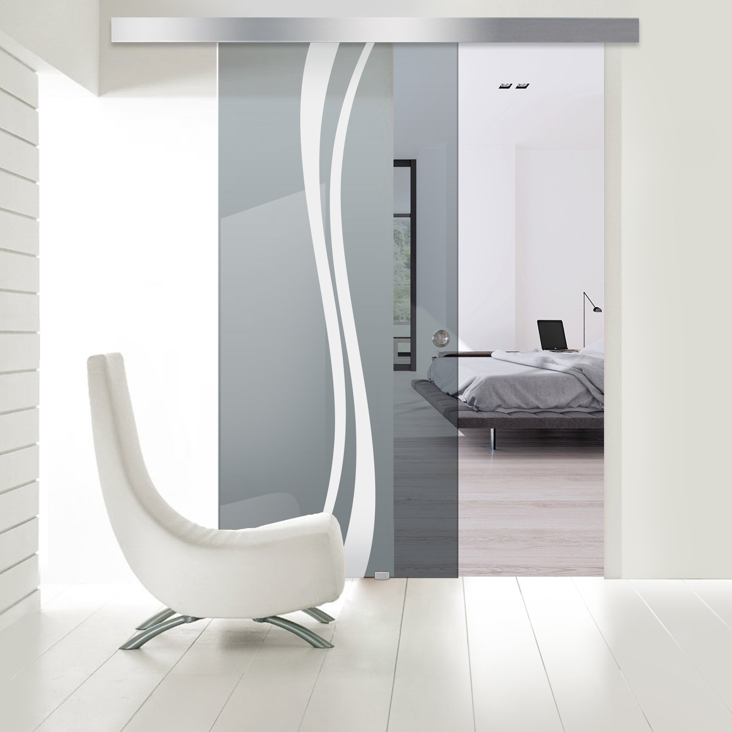 Toló üvegajtó, belső Üvegajtó #Szürke